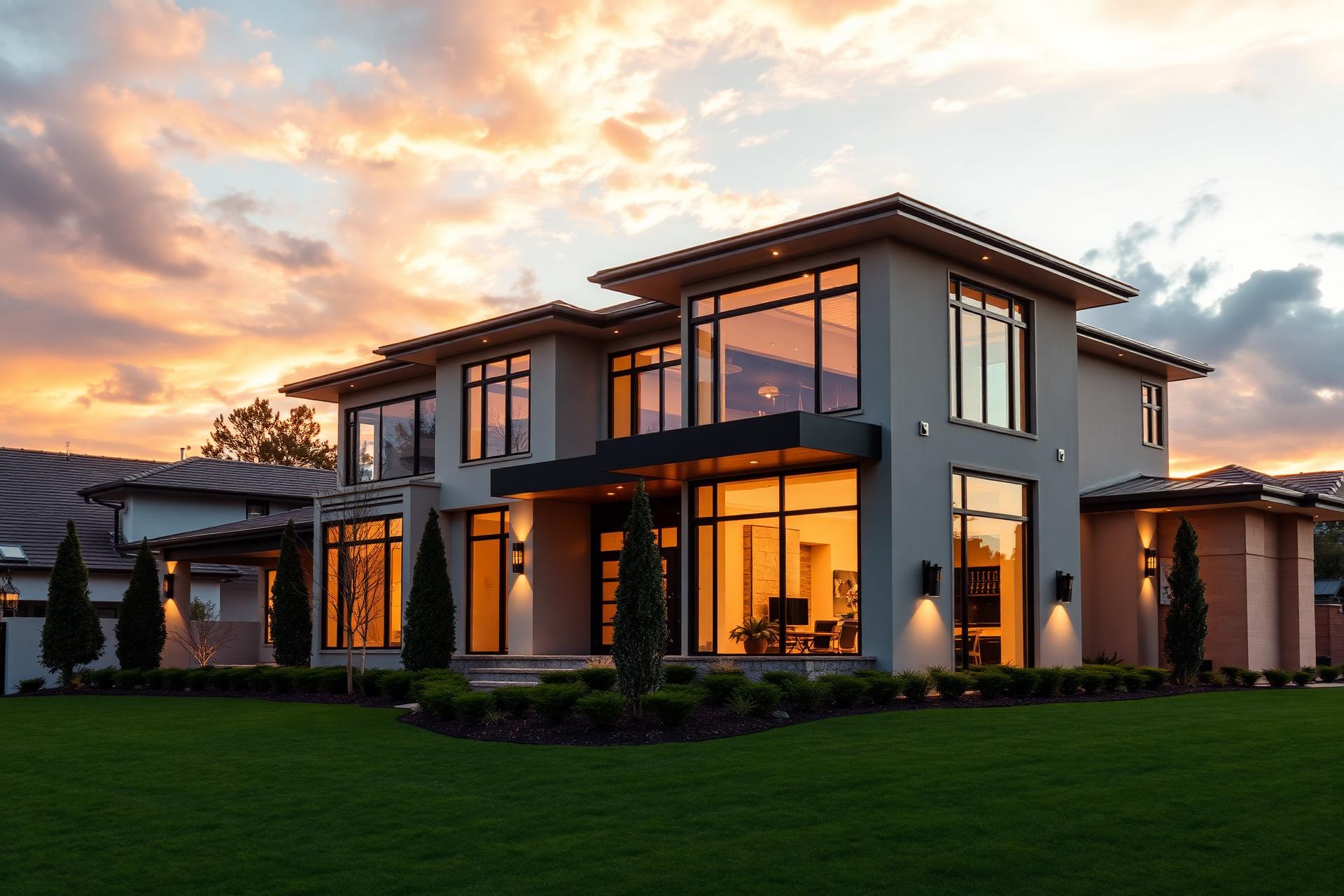 Home exterior in the Greater Binghamton, New York area at golden hour